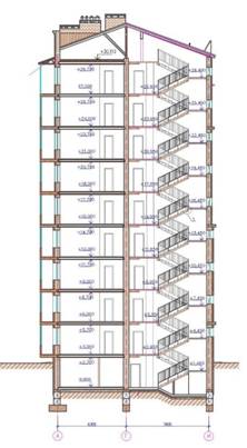 Исследование влияния уровня тепловой защиты заглубленных частей жилого здания было выполнено путем моделирования на примере 10-ти этажного жилого многоквартирного здания, расположенного в г. Москва 