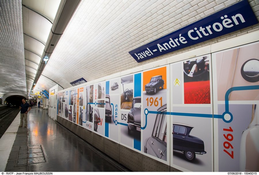 В пятницу, 8 июня, на станции метрополитена «Жавель — Андре Ситроен» (Javel — André Citroën) был представлен новый культурный проект, посвящённый истории бренда Citroën.