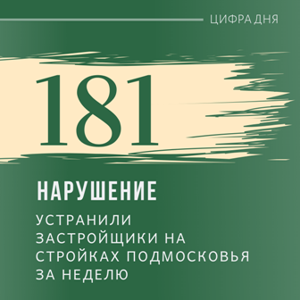 За неделю застройщики устранили 181 нарушение на стройках Московской области!