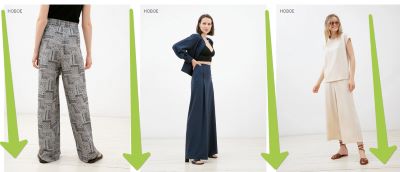 Производитель и продавец одежды под брендом Pompa дает рынку нужные  и востребованные форматы, даже при выборе женских брюк есть такая широкая гамма