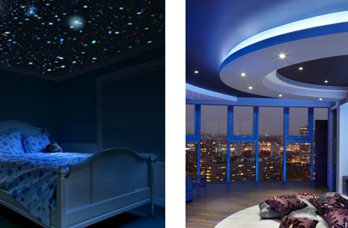 Звездное небо с гарантией качества дает особое ощущение в спальне.